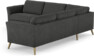 Bridge - Hörnsoffa, 3+3-sits - Svart
