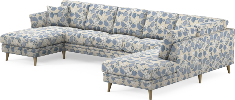 Eden - 3-sits soffa med schäslong vänster och divan höger - Flerfärgad
