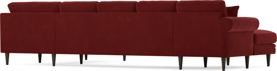 Eden - 3-sits soffa med schäslong vänster och divan höger - Röd