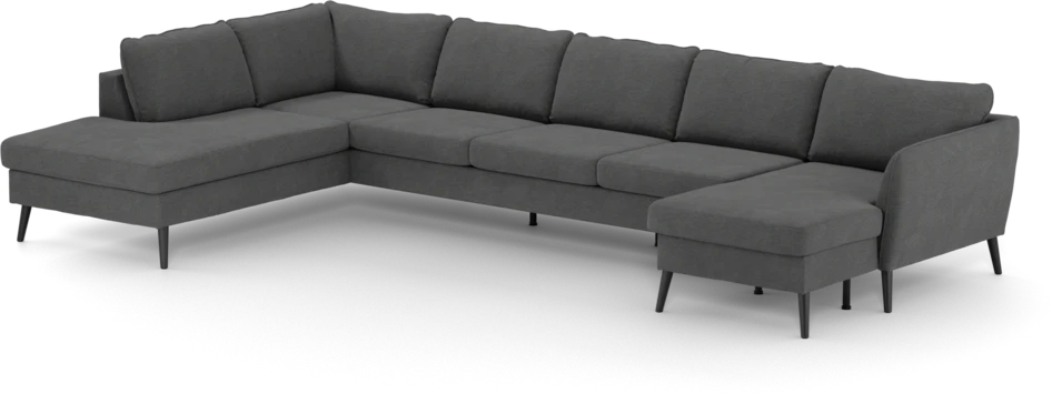 County - 4-sits soffa med divan vänster och schäslong höger - Grå