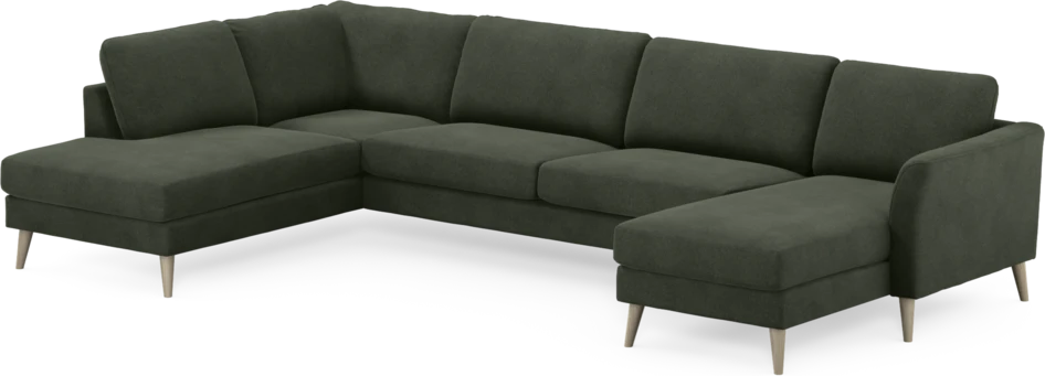 Bridge - 3-sits soffa med divan vänster och schäslong höger - Grön
