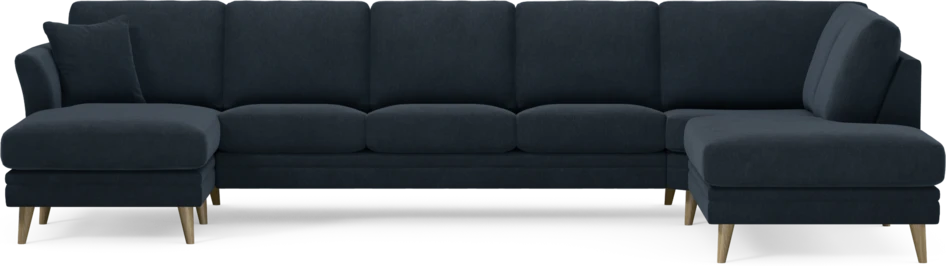 Eden - 3-sits soffa med schäslong vänster och divan höger - Blå