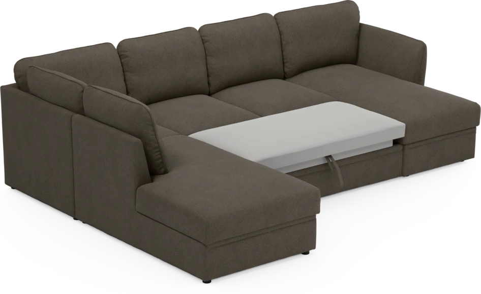 Öland - Bäddsoffa med divan vänster och schäslong höger - Brun