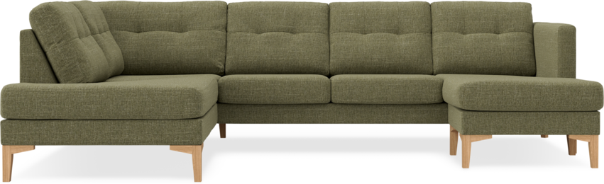 Rio - 3-sits soffa med divan vänster och schäslong höger - Grön