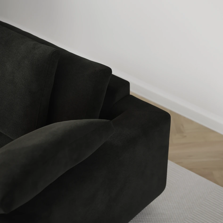 Amie - 3-sits med divan vänster - Svart