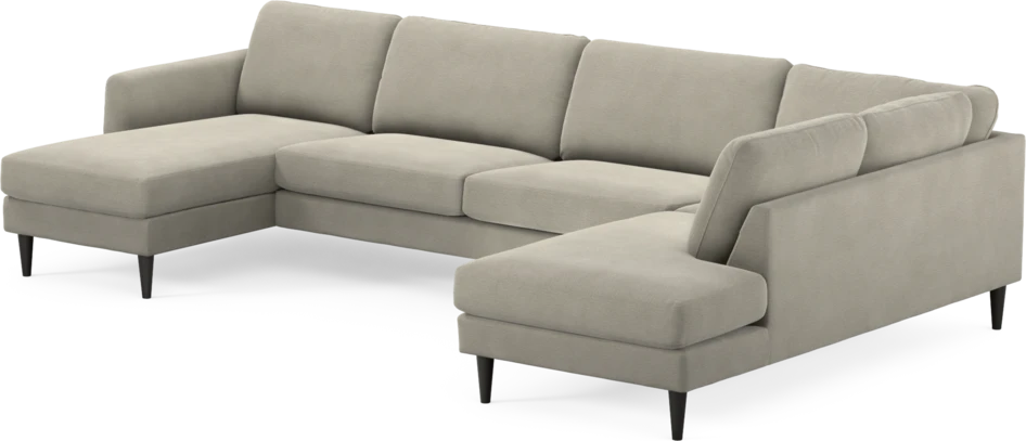 Bridge - 3-sits soffa med schäslong vänster och divan höger - Brun