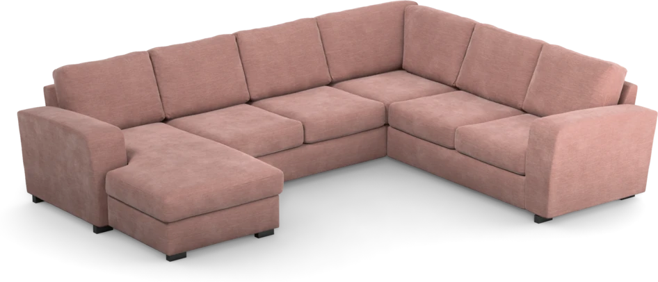 Friday - Hörnsoffa, 3+2-sits med schäslong vänster - Rosa