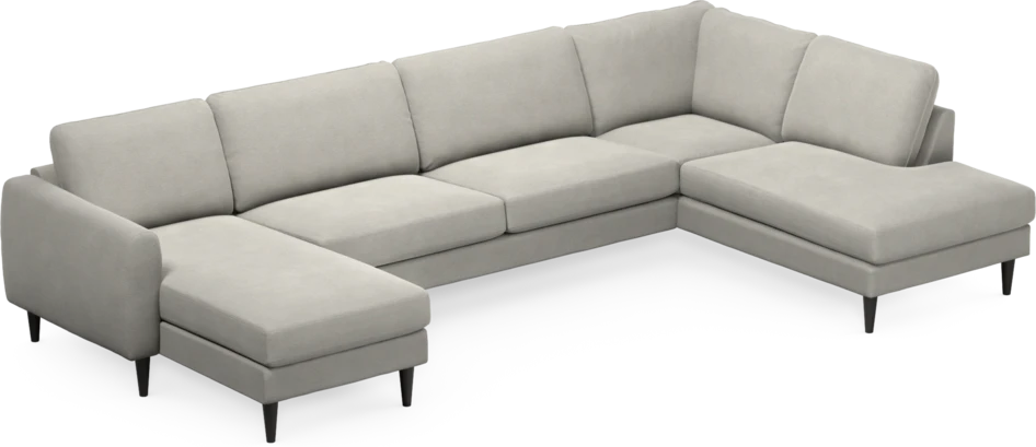 Bridge - 3-sits soffa med schäslong vänster och divan höger - Grå