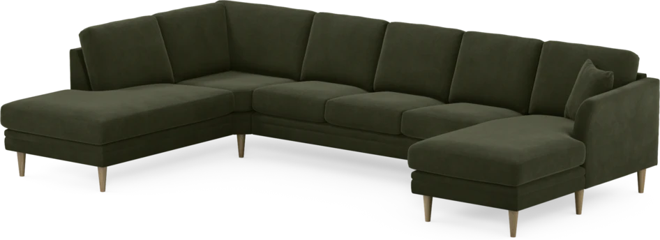 Eden - 3-sits soffa med divan vänster och schäslong höger - Grön