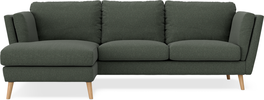 Madison Lux - 2-sits soffa med schäslong vänster - Grön