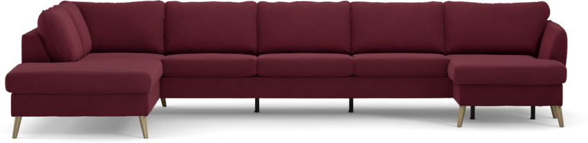 County - 4-sits soffa med divan vänster och schäslong höger - Röd