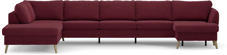County - 4-sits soffa med divan vänster och schäslong höger - Röd