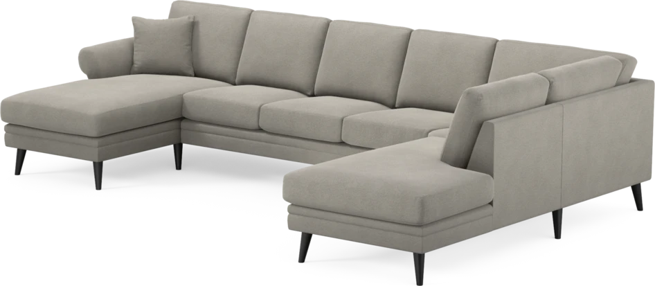 Eden - 3-sits soffa med schäslong vänster och divan höger - Grå