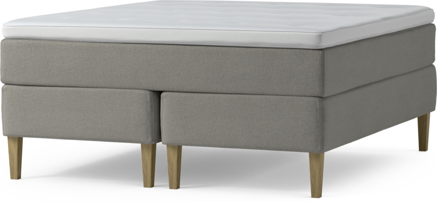 Delux Exclusive - Kontinentalsäng, dubbelsäng med bäddmadrass och sängben - Grå