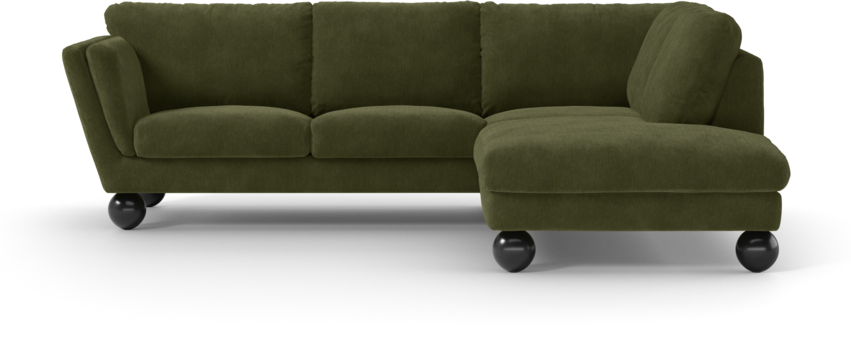 Madison Lux - 2-sits soffa med divan höger - Grön