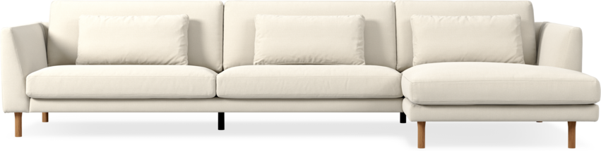 Willow - 4-sits soffa med schäslong höger, fast klädsel - Beige