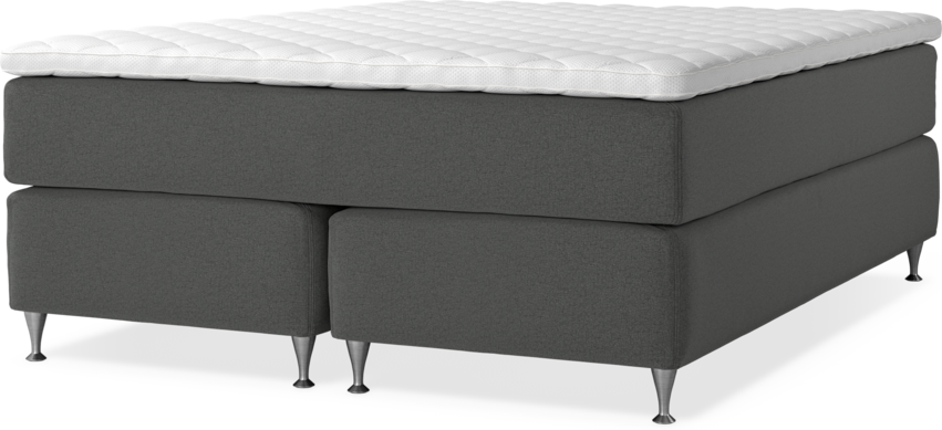 Delux Exclusive - Kontinentalsäng, dubbelsäng med bäddmadrass - Grå