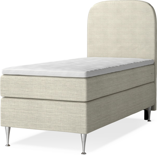 New York - Kontinentalsäng, enkelsäng med bäddmadrass och sänggavel slät - Beige