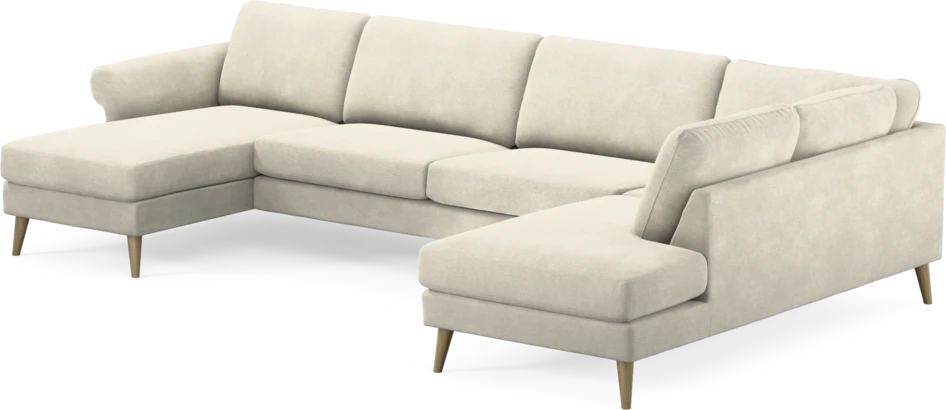 Bridge - 3-sits soffa med schäslong vänster och divan höger - Vit