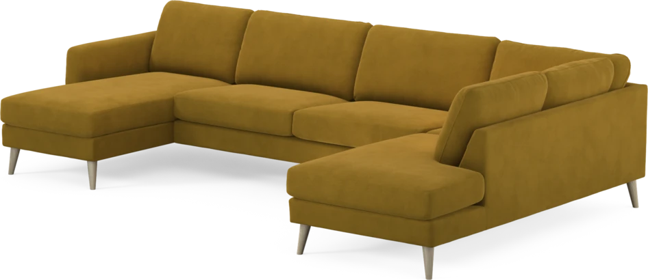 Bridge - 3-sits soffa med schäslong vänster och divan höger - Gul