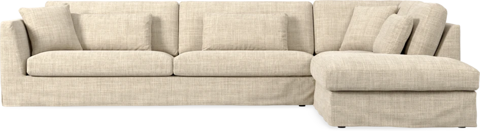 Willow - 4-sits soffa med divan höger, med kappa - Beige