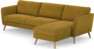 Bridge - 3-sits soffa med schäslong höger - Gul