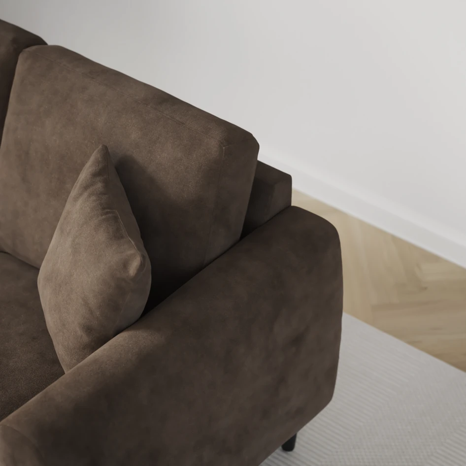 Eden - Hörnsoffa, 3+2-sits - Brun