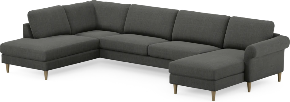 Bridge - 3-sits soffa med divan vänster och schäslong höger - Grå