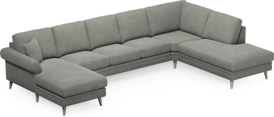 Eden - 3-sits soffa med schäslong vänster och divan höger - Grå