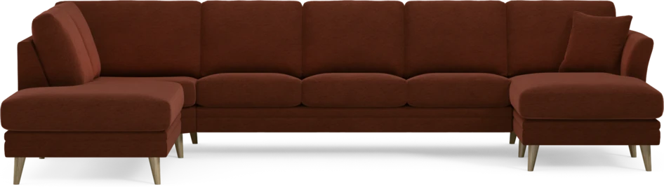 Eden - 3-sits soffa med divan vänster och schäslong höger - Orange