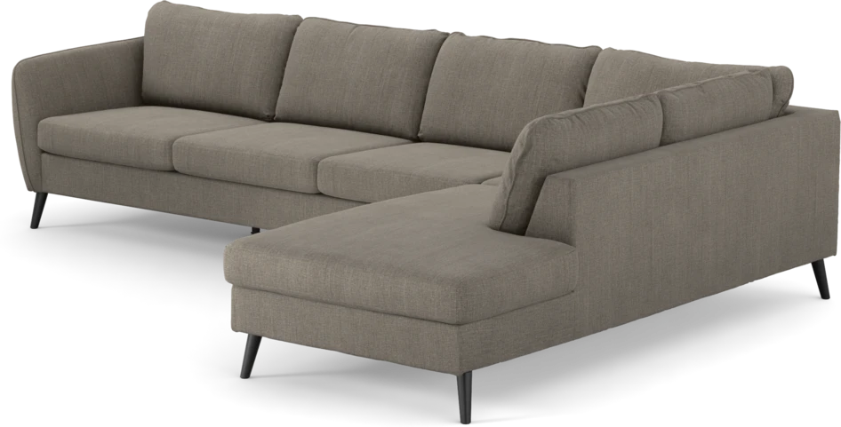 County - 3-sits soffa med divan höger - Brun