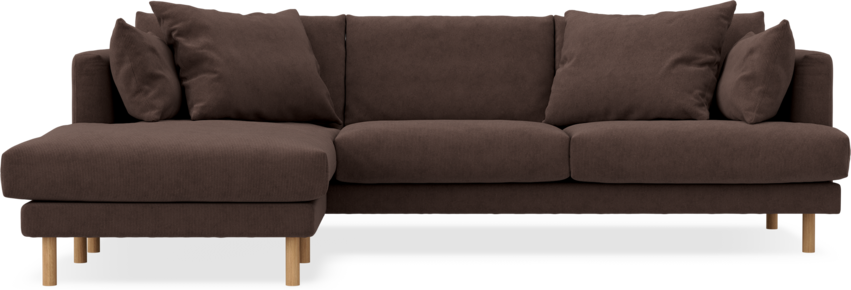 Harper - 4-sits med schäslong vänster - Brun