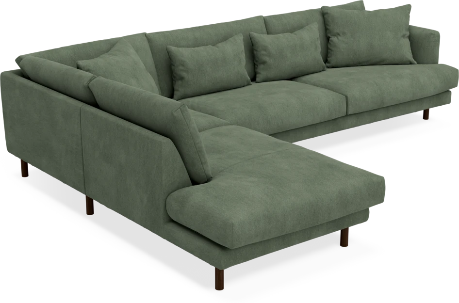 Harper - 3-sits soffa med divan vänster - Grön