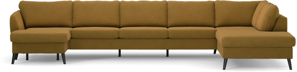 County - 4-sits soffa med schäslong vänster och divan höger - Gul