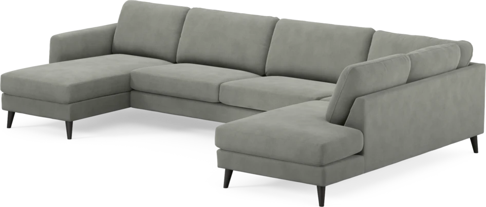 Bridge - 3-sits soffa med schäslong vänster och divan höger - Grå