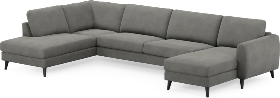 Bridge - 3-sits soffa med divan vänster och schäslong höger - Grå