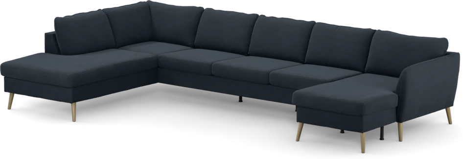 County - 4-sits soffa med divan vänster och schäslong höger - Blå