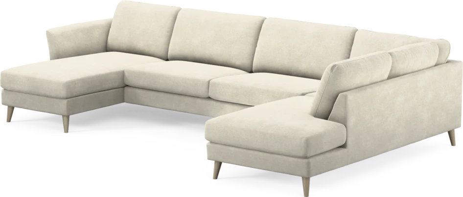 Bridge - 3-sits soffa med schäslong vänster och divan höger - Vit