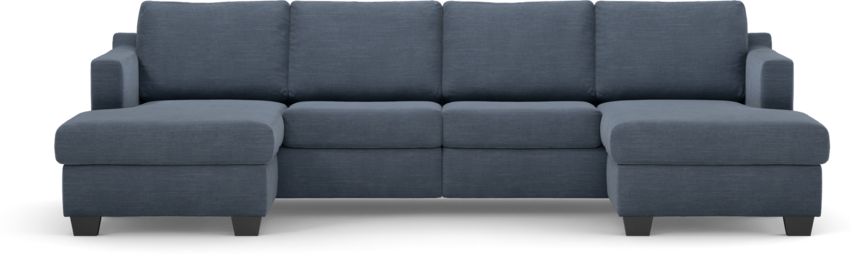 Friday - 2-sits soffa med två schäslonger - Blå