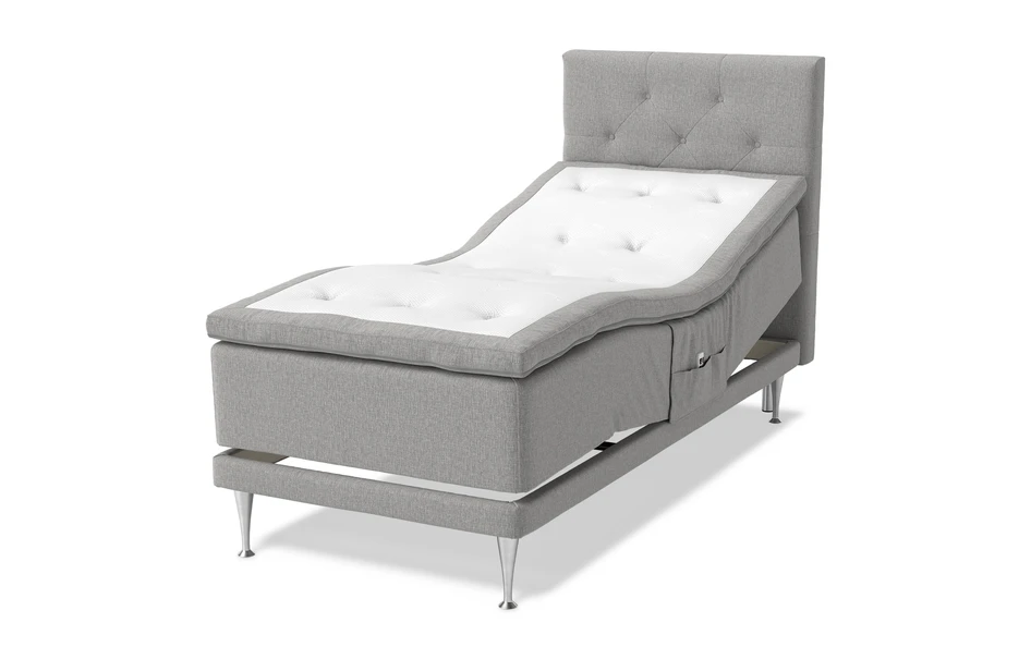 Sense Delux - Ställbar säng, enkelsäng med bäddmadrass Sleep Delux - Grå