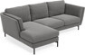 Madison Lux - 2-sits soffa med schäslong vänster - Grå
