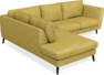 Madison - 2-sits soffa med divan vänster - Gul