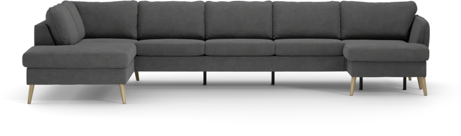 County - 4-sits soffa med divan vänster och schäslong höger - Grå