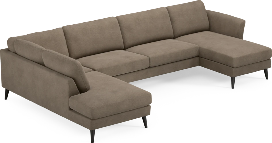Bridge - 3-sits soffa med divan vänster och schäslong höger - Brun