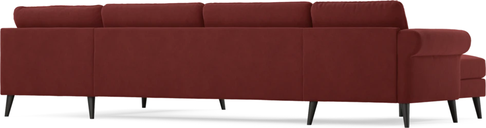 Bridge - 3-sits soffa med schäslong vänster och divan höger - Röd