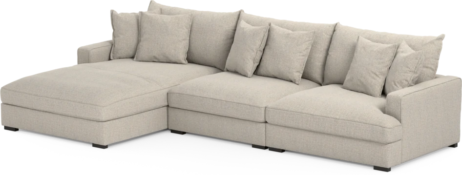 Rossi - 3-sits soffa med schäslong vänster - Beige