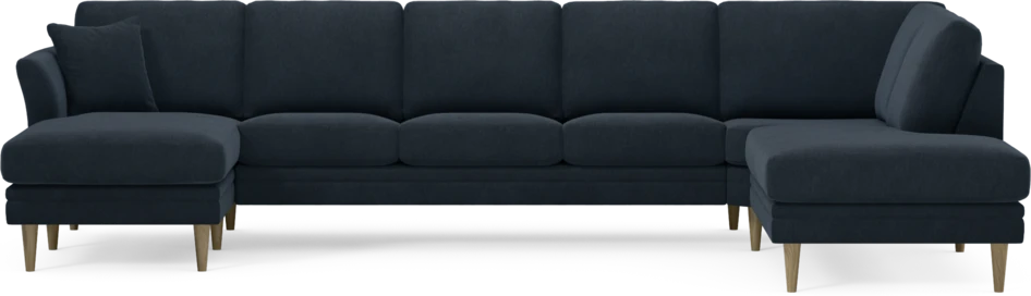 Eden - 3-sits soffa med schäslong vänster och divan höger - Blå