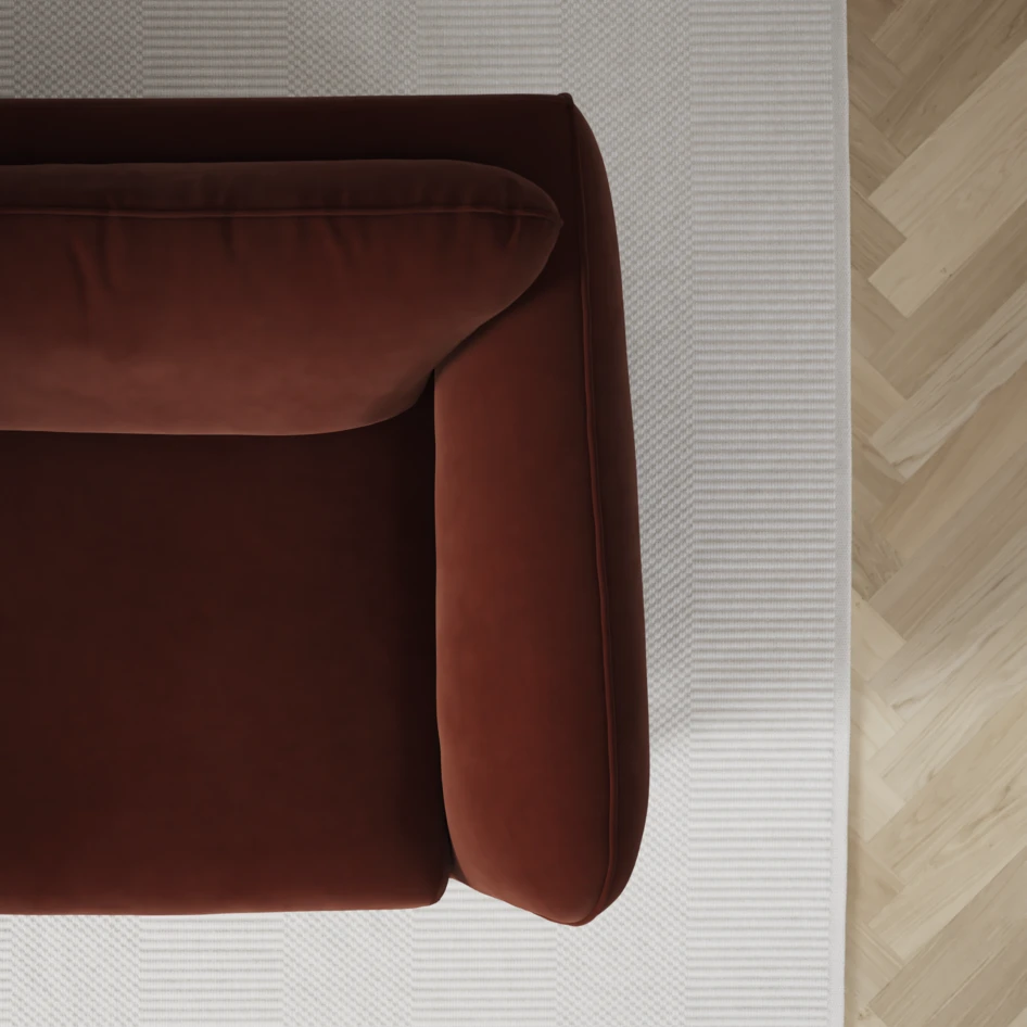 Madison Lux - 3-sits soffa med schäslong vänster - Orange