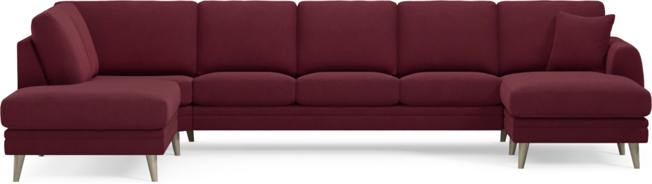 Eden - 3-sits soffa med divan vänster och schäslong höger - Röd
