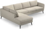 County - 3-sits soffa med divan vänster - Beige